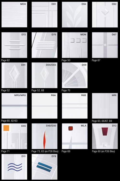 Verres à motifs pour porte d'entrée vitrée