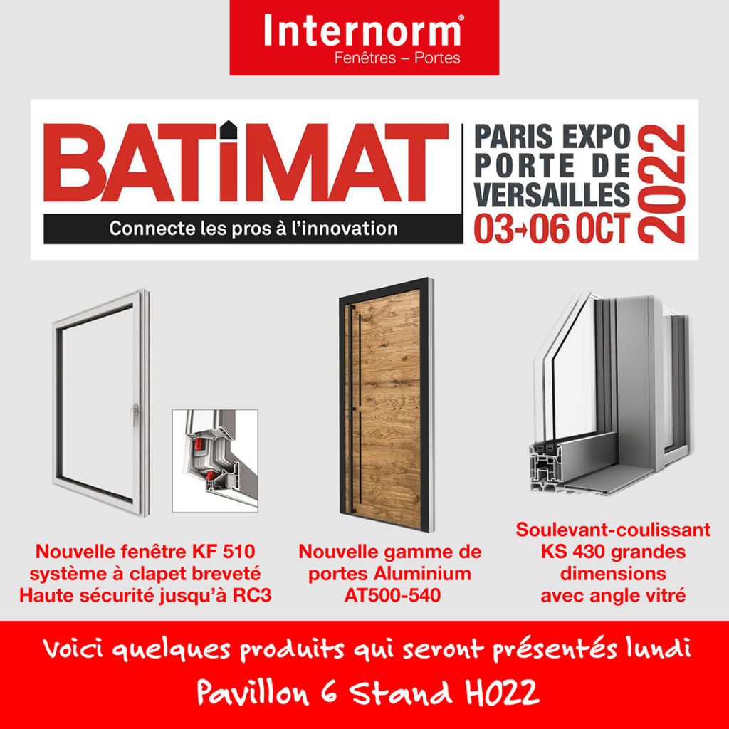 Internorm présent au salon Batimat du 3 au 6 octobre 2022